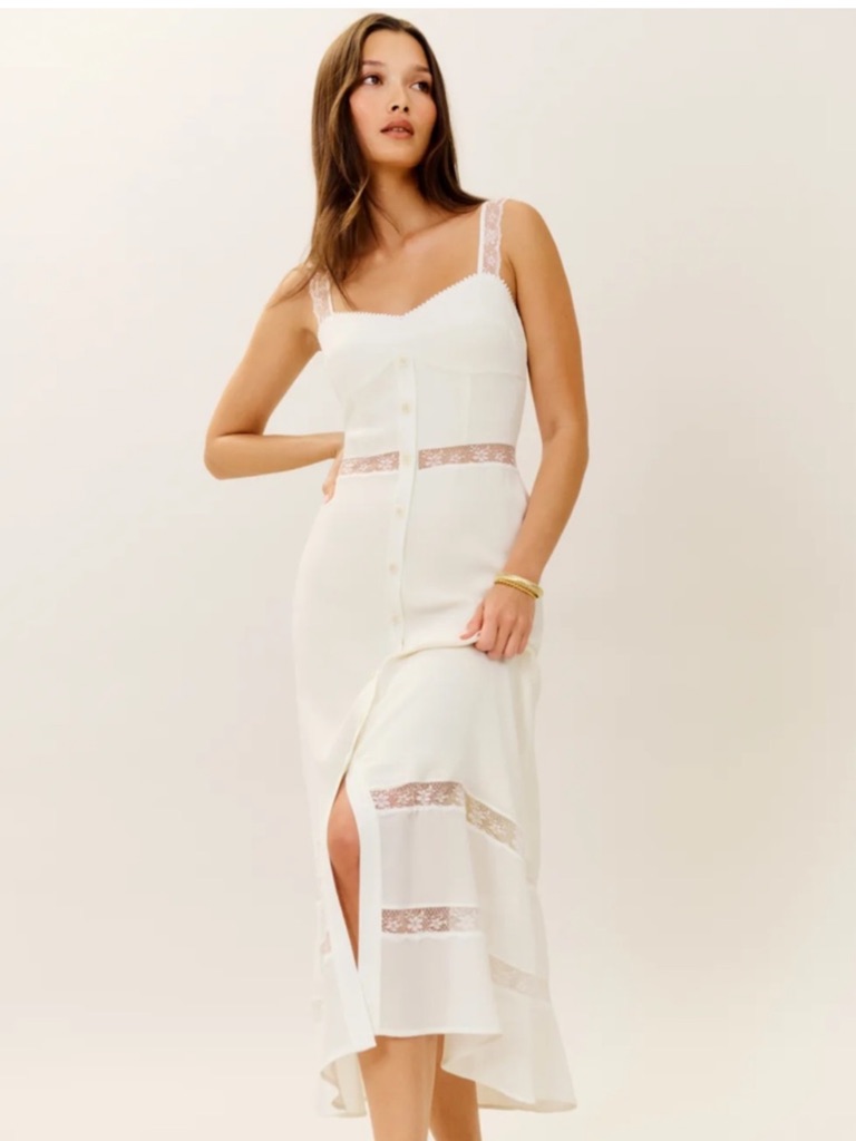 Nwt Reformation Wynton Dress Ivory Size 20 Bridal
